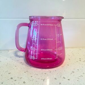 Pink glass measuring cup
